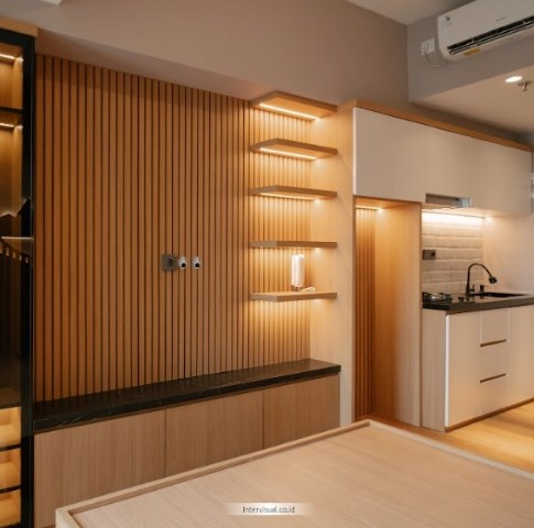 Desain Interior Apartemen Minimalis Modern di Tokyo Riverside Pik 2