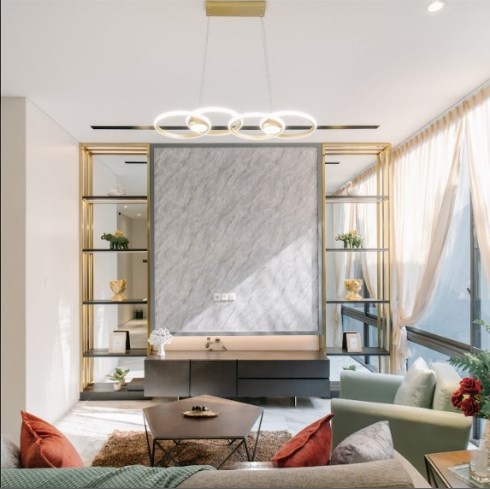 Dekorasi Ruang Tamu Modern di Green Nuri Residence