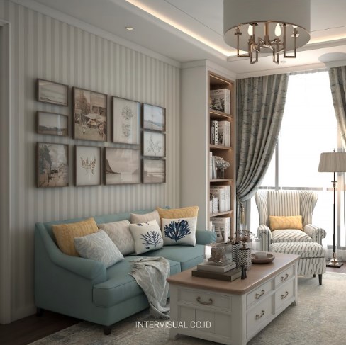 Desain Interior Ruang Tamu Mewah Bergaya Modern Klasik
