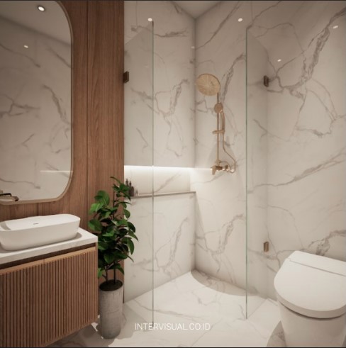 Interior Kamar Mandi Modern Desain Elegan
