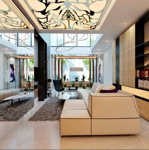 Interior Ruang Tengah Desain Minimalis Mewah